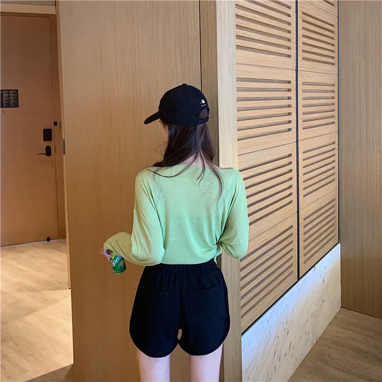 Cotton Casual Shorts Women High-Waisted Shorts Cycling Running Sports Hot Pants Straight-Leg Loose Pants Gym Yoga Hot Pants