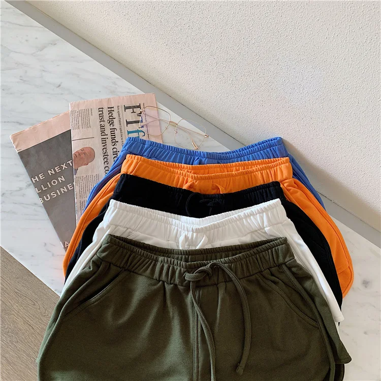 Cotton Casual Shorts Women High-Waisted Shorts Cycling Running Sports Hot Pants Straight-Leg Loose Pants Gym Yoga Hot Pants