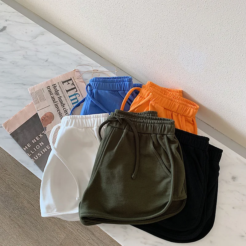Cotton Casual Shorts Women High-Waisted Shorts Cycling Running Sports Hot Pants Straight-Leg Loose Pants Gym Yoga Hot Pants