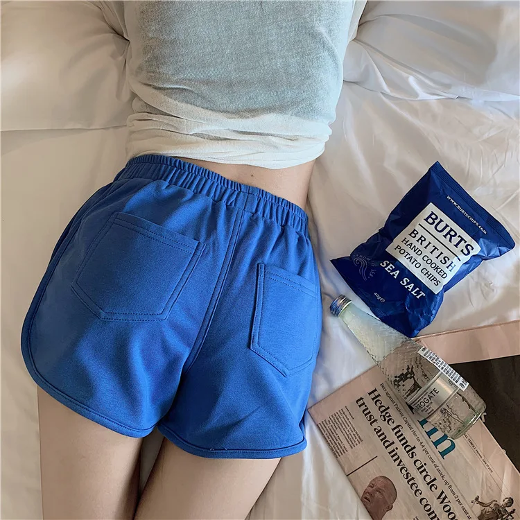 Cotton Casual Shorts Women High-Waisted Shorts Cycling Running Sports Hot Pants Straight-Leg Loose Pants Gym Yoga Hot Pants