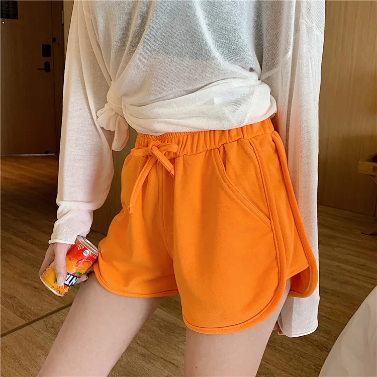Cotton Casual Shorts Women High-Waisted Shorts Cycling Running Sports Hot Pants Straight-Leg Loose Pants Gym Yoga Hot Pants