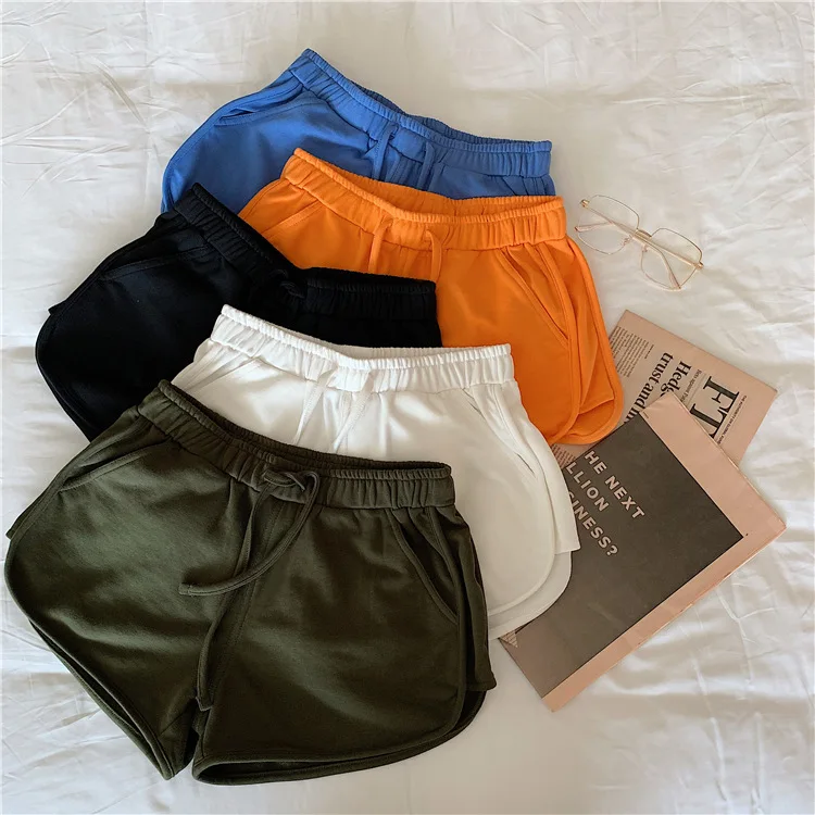 Cotton Casual Shorts Women High-Waisted Shorts Cycling Running Sports Hot Pants Straight-Leg Loose Pants Gym Yoga Hot Pants