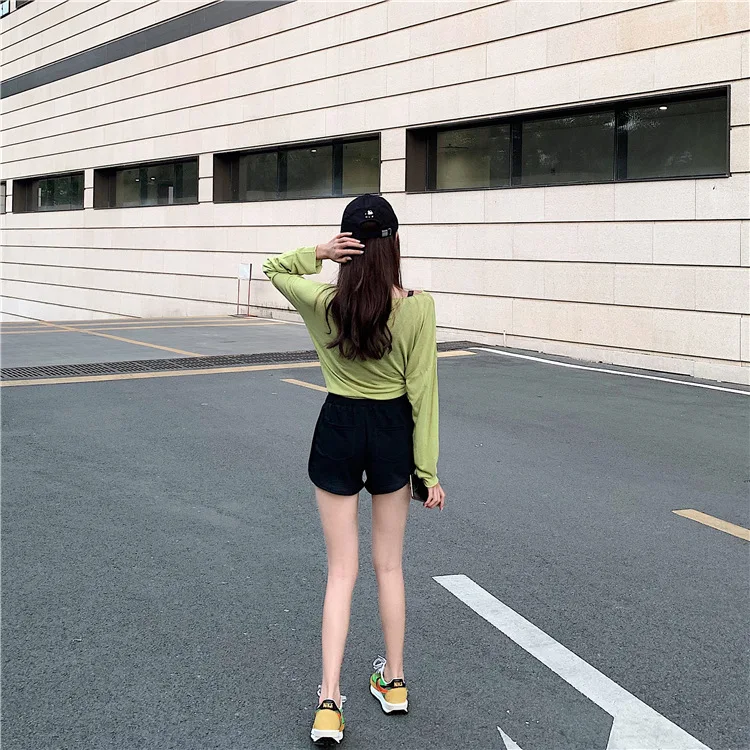 Cotton Casual Shorts Women High-Waisted Shorts Cycling Running Sports Hot Pants Straight-Leg Loose Pants Gym Yoga Hot Pants