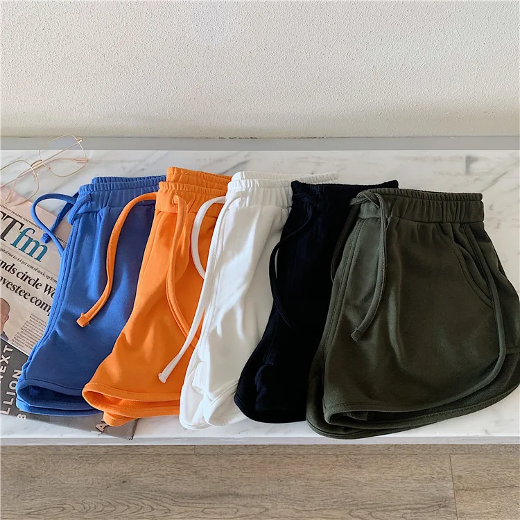 Cotton Casual Shorts Women High-Waisted Shorts Cycling Running Sports Hot Pants Straight-Leg Loose Pants Gym Yoga Hot Pants