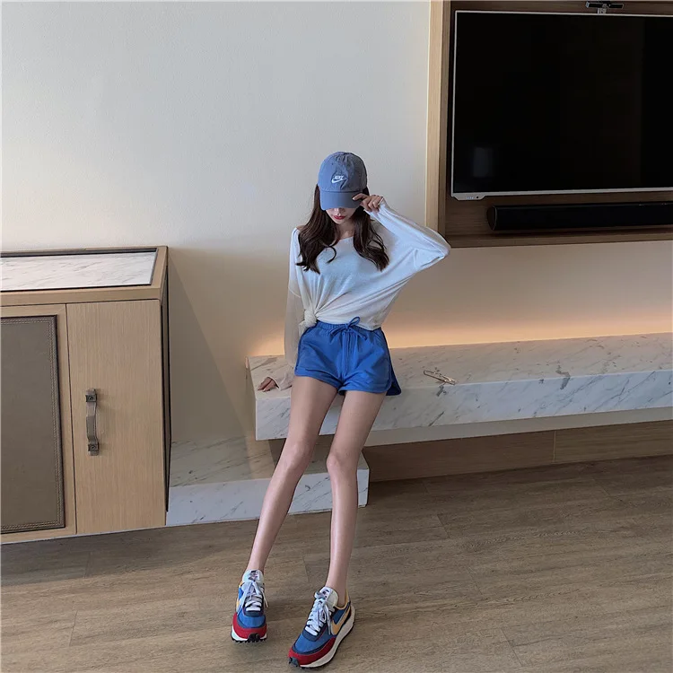 Cotton Casual Shorts Women High-Waisted Shorts Cycling Running Sports Hot Pants Straight-Leg Loose Pants Gym Yoga Hot Pants