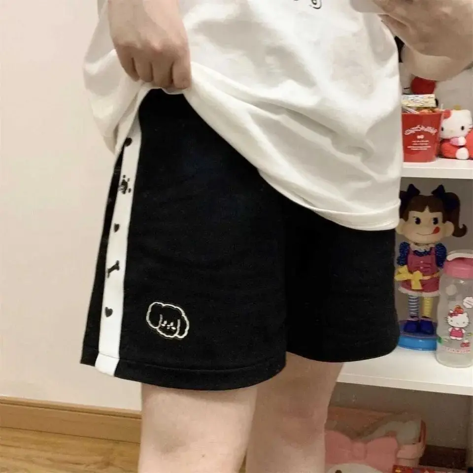 HOUZHOU Japanese 2000s Style Y2k Shorts Baggy Kawaii Harajuku Sweatpants Cute Sweet Sports Pants Oversize Korean Fashion Summer