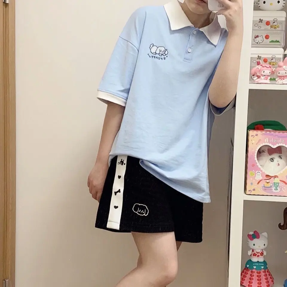 HOUZHOU Japanese 2000s Style Y2k Shorts Baggy Kawaii Harajuku Sweatpants Cute Sweet Sports Pants Oversize Korean Fashion Summer