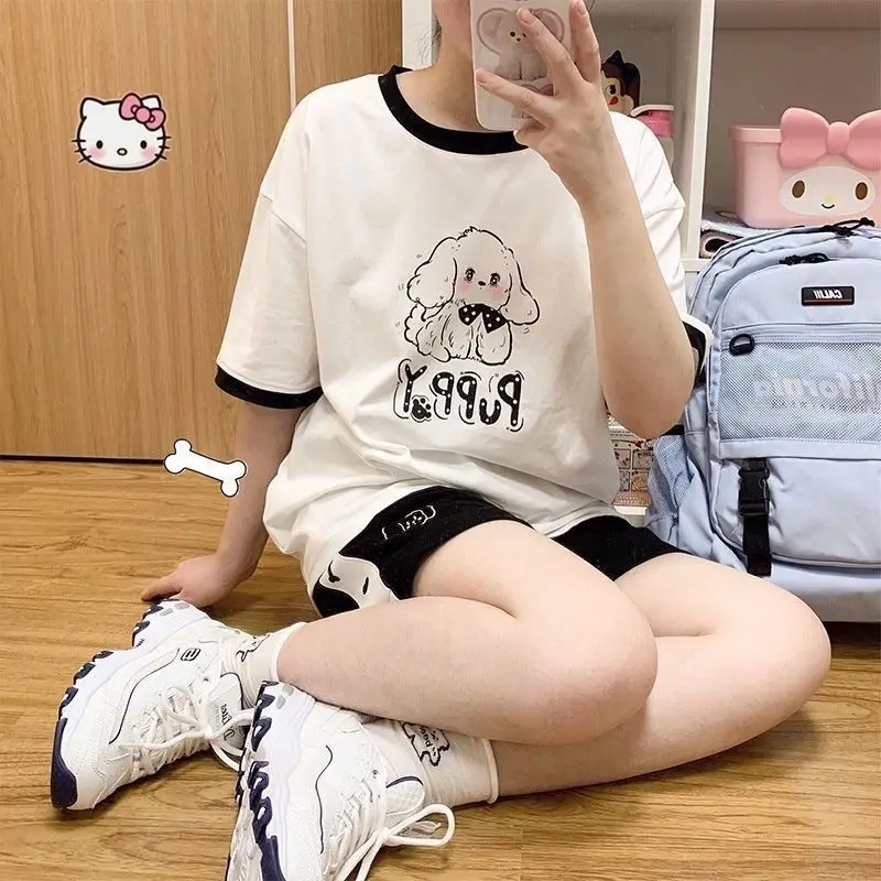 HOUZHOU Japanese 2000s Style Y2k Shorts Baggy Kawaii Harajuku Sweatpants Cute Sweet Sports Pants Oversize Korean Fashion Summer