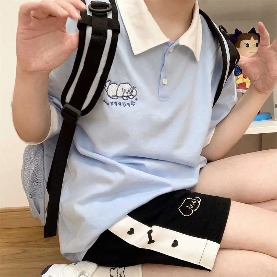 HOUZHOU Japanese 2000s Style Y2k Shorts Baggy Kawaii Harajuku Sweatpants Cute Sweet Sports Pants Oversize Korean Fashion Summer