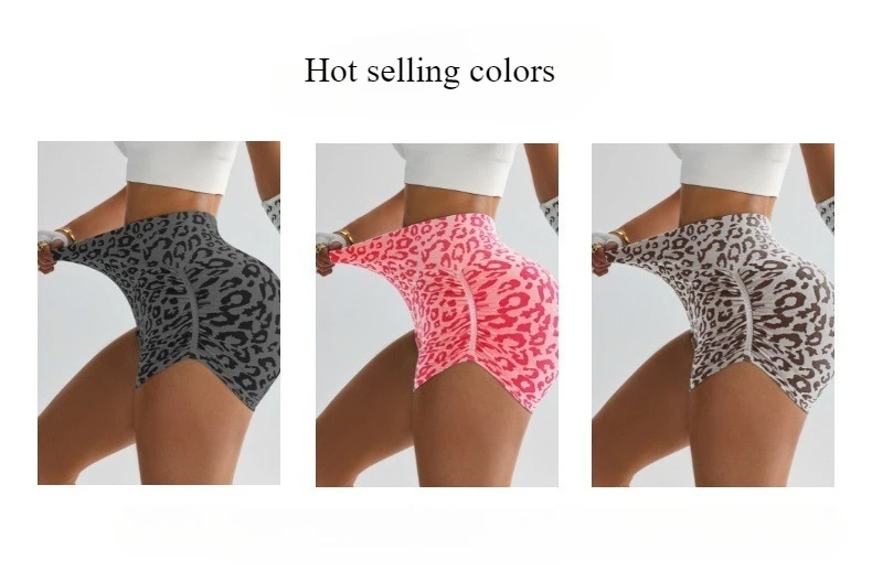 Women High Waist Leopard Print Shorts Seamless Slim Leggings Sexy Hip Liftting Gym Running Cycling Yoga Shorts Summer for Women