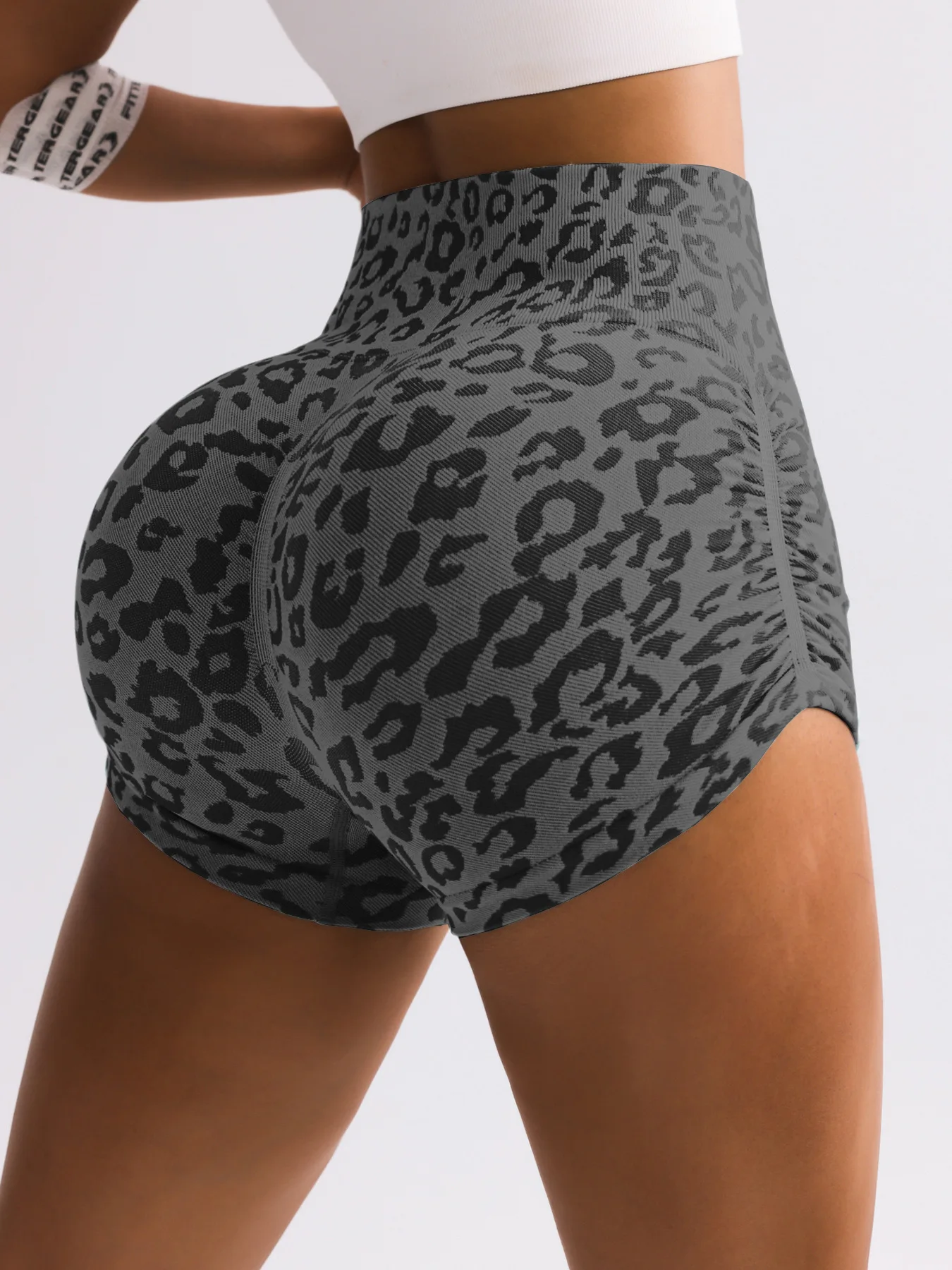 Women High Waist Leopard Print Shorts Seamless Slim Leggings Sexy Hip Liftting Gym Running Cycling Yoga Shorts Summer for Women