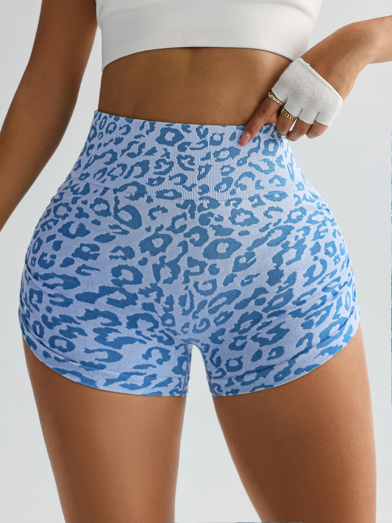 Women High Waist Leopard Print Shorts Seamless Slim Leggings Sexy Hip Liftting Gym Running Cycling Yoga Shorts Summer for Women