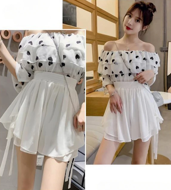 Summer Korean Style Wide Female Short Pants Aesthetic Elegant New In Design XL Baggy Casual Women's Elastic Waist Chiffon Shorts