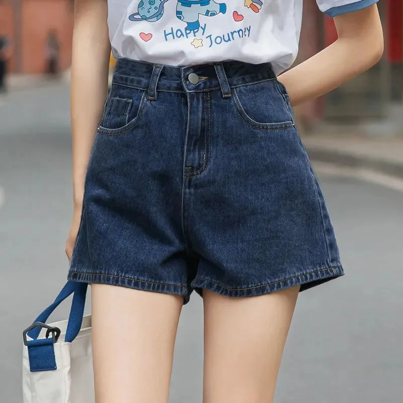 Lucyever Wide Leg Denim Shorts Women Casual High Waist Loose Straight Shorts Woman 2025 Spring Summer Classic Button Jean Shorts
