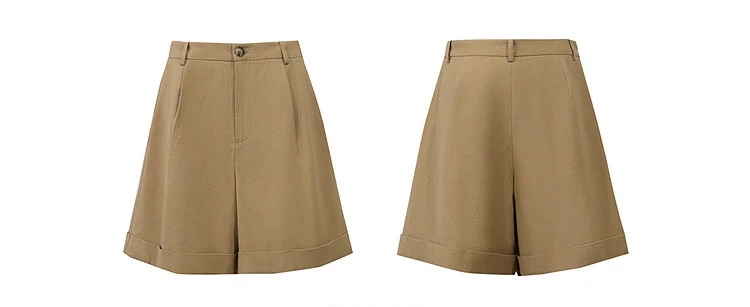 Amii Women's Shorts 2026 Summer New Rolled Casual Cotton Pants Cuffed Hem Solid Color Versatile Basic Woman Clothes 12622140