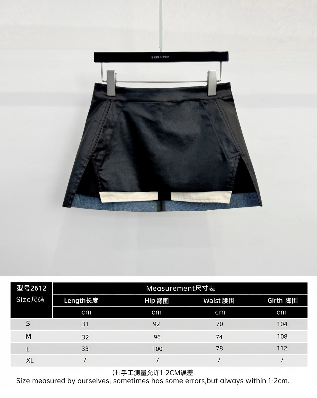 Owen Seak Women's Casual Short Oil Wax Canvas Summer Gothic High Street Wear Trumpet Mermaid Black Short