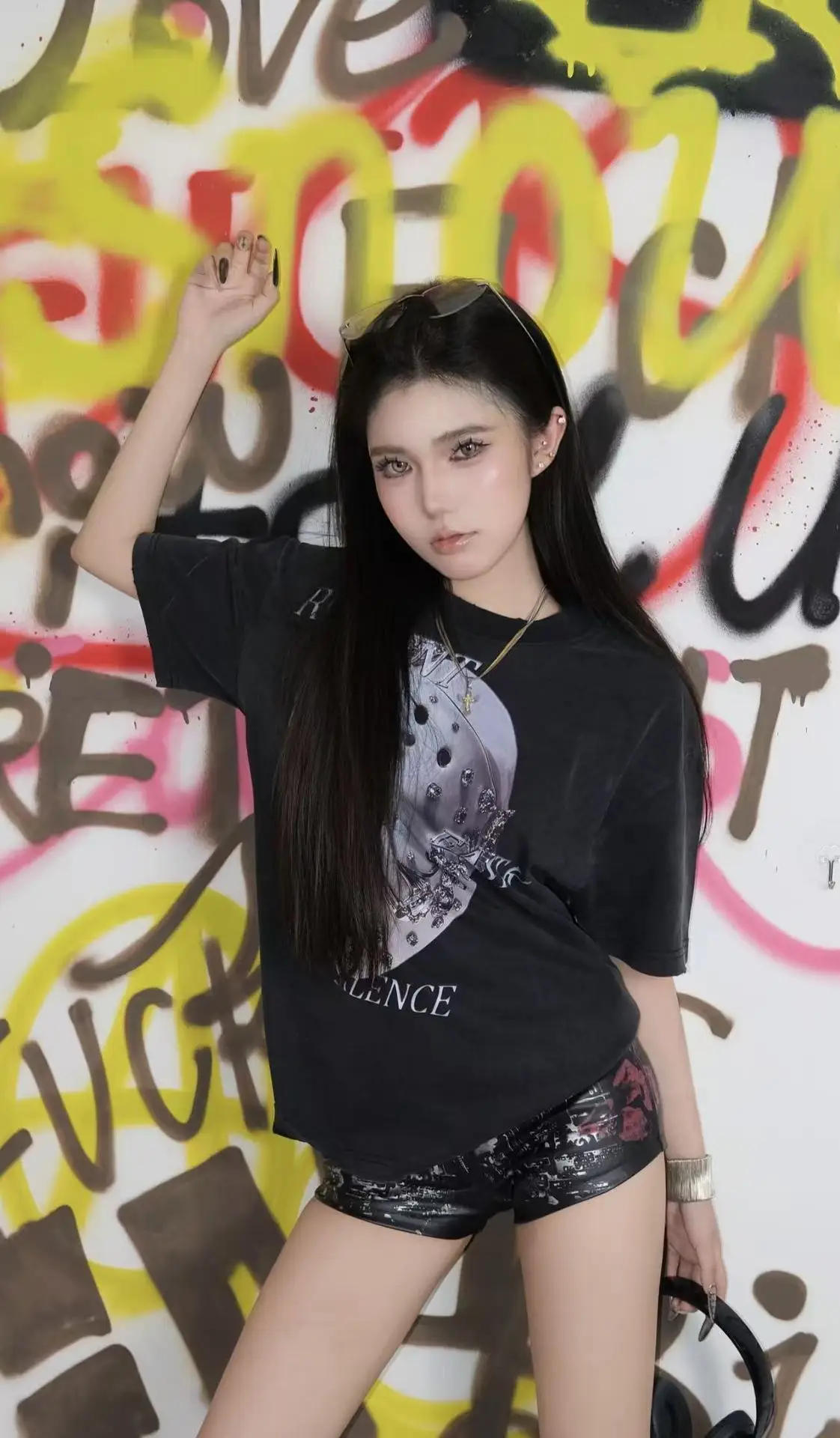 Sexy Printed Y2k Low-rise Shorts for Women 2026 New PU Leather Booty Shorts Hot Pants