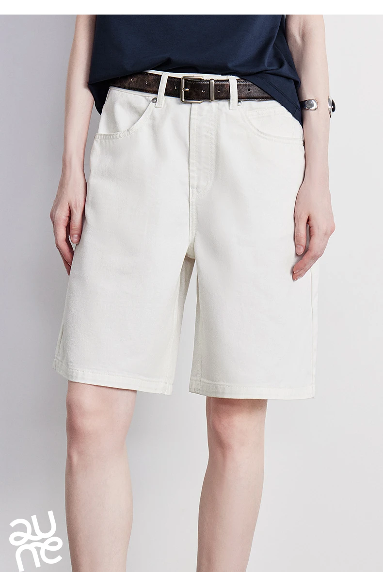 TOYOUTH Women's High Waist Wide Leg Denim Shorts 2026 Summer New Acetate Puff Vintage Blue 5-Pocket Hot Pants