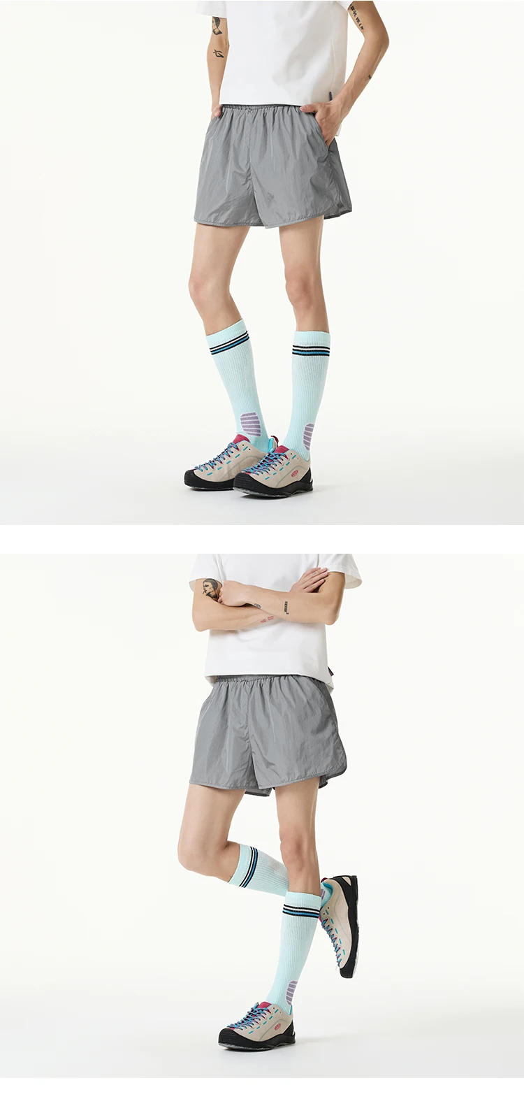 Women Quick-Dry Outdoor Shorts, Summer Breathable Casual Shorts with Elastic Waist, Lightweight for Travel & Hiking
