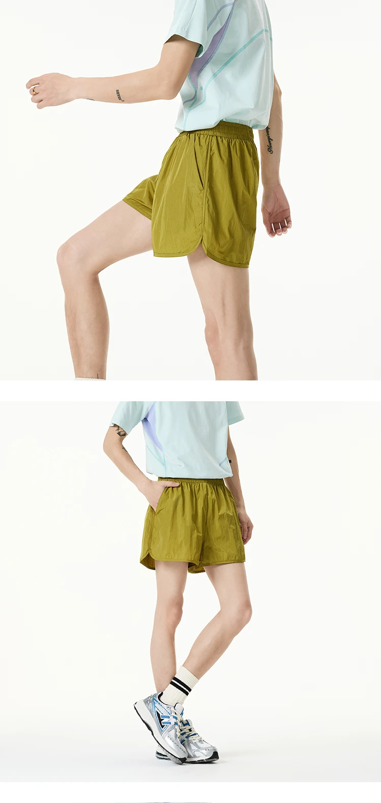 Women Quick-Dry Outdoor Shorts, Summer Breathable Casual Shorts with Elastic Waist, Lightweight for Travel & Hiking