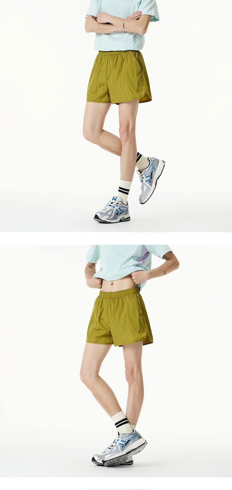 Women Quick-Dry Outdoor Shorts, Summer Breathable Casual Shorts with Elastic Waist, Lightweight for Travel & Hiking