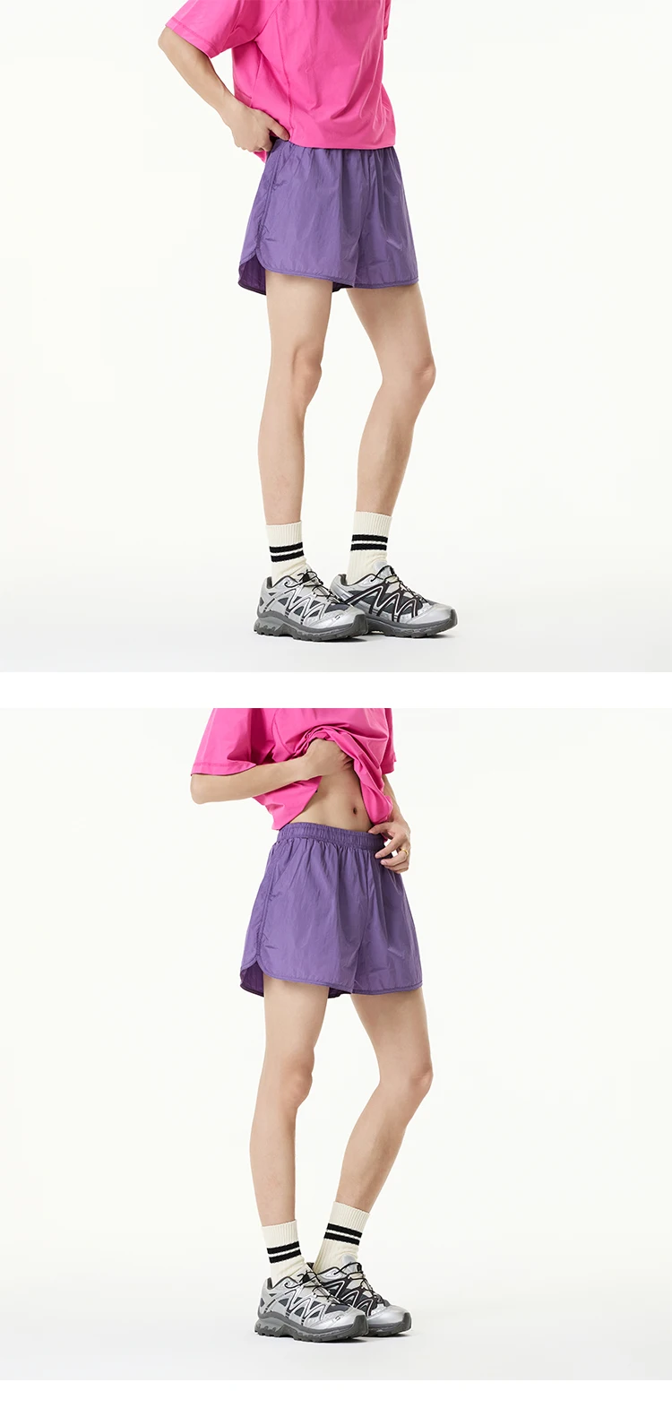 Women Quick-Dry Outdoor Shorts, Summer Breathable Casual Shorts with Elastic Waist, Lightweight for Travel & Hiking