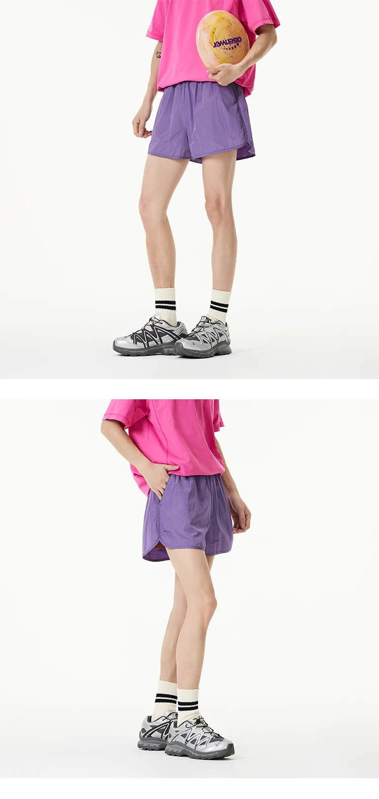 Women Quick-Dry Outdoor Shorts, Summer Breathable Casual Shorts with Elastic Waist, Lightweight for Travel & Hiking