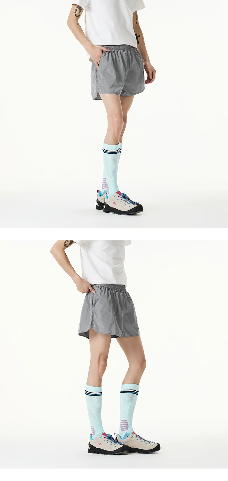 Women Quick-Dry Outdoor Shorts, Summer Breathable Casual Shorts with Elastic Waist, Lightweight for Travel & Hiking