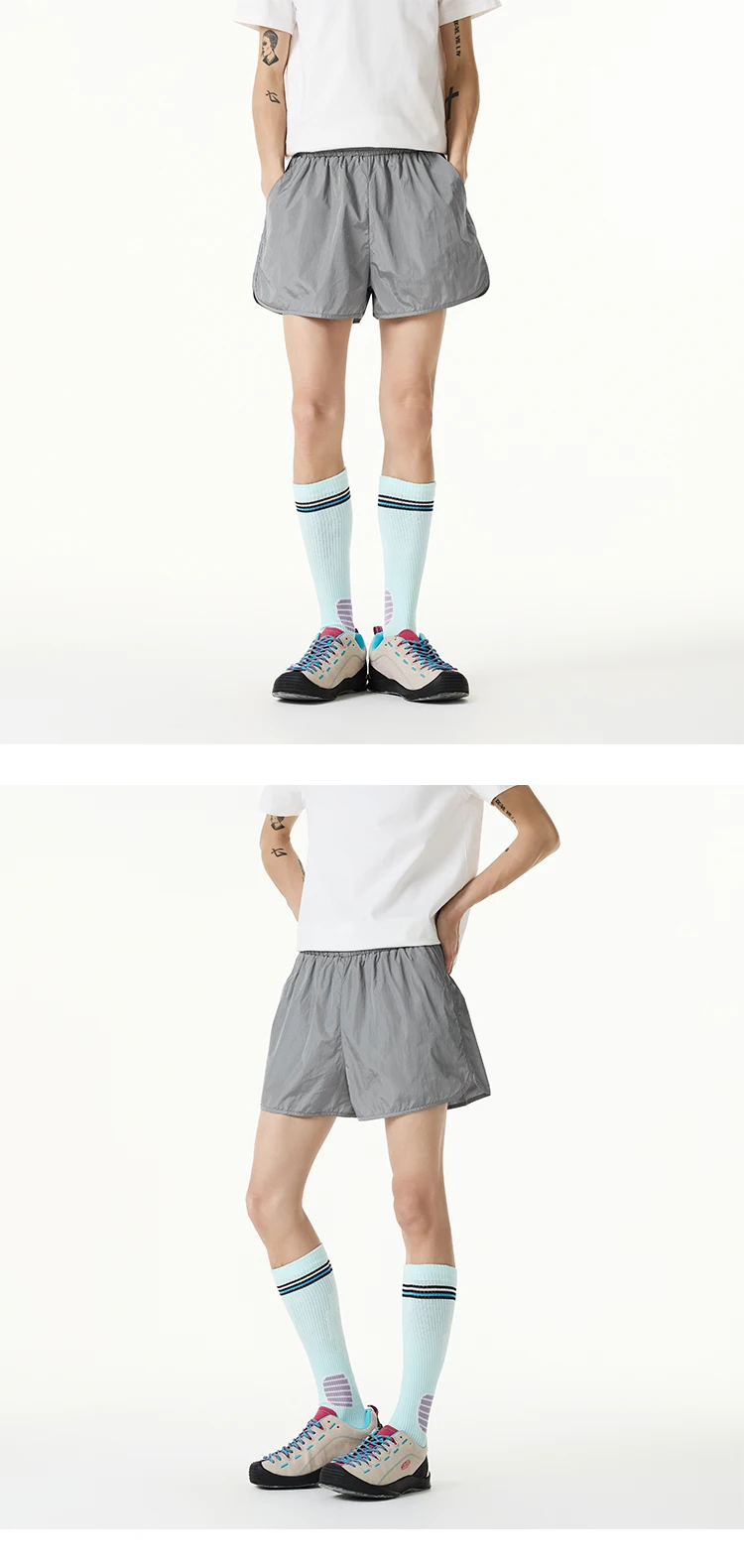 Women Quick-Dry Outdoor Shorts, Summer Breathable Casual Shorts with Elastic Waist, Lightweight for Travel & Hiking