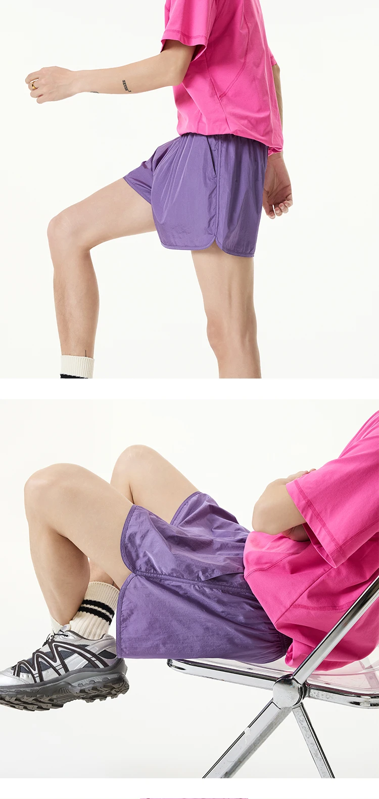 Women Quick-Dry Outdoor Shorts, Summer Breathable Casual Shorts with Elastic Waist, Lightweight for Travel & Hiking