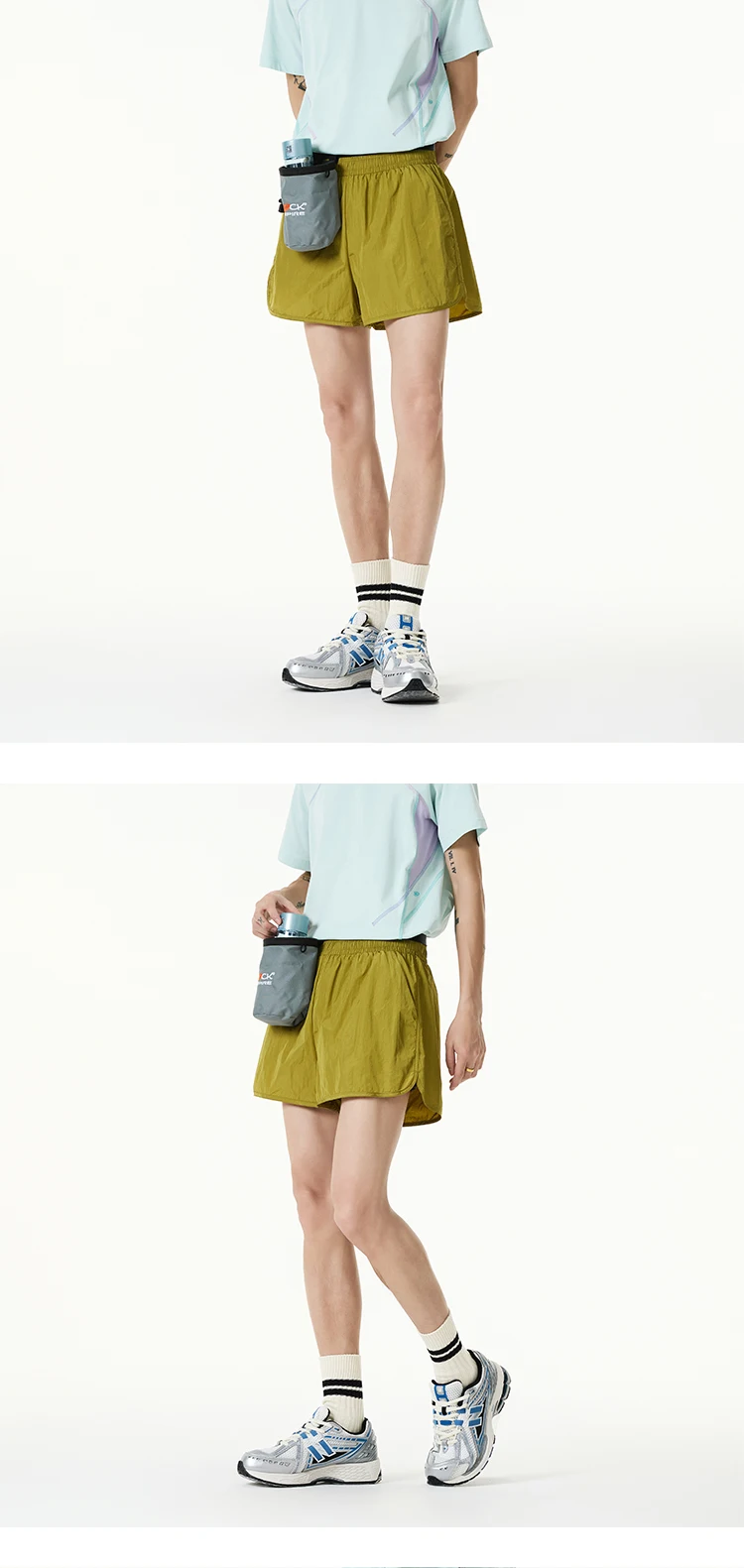 Women Quick-Dry Outdoor Shorts, Summer Breathable Casual Shorts with Elastic Waist, Lightweight for Travel & Hiking
