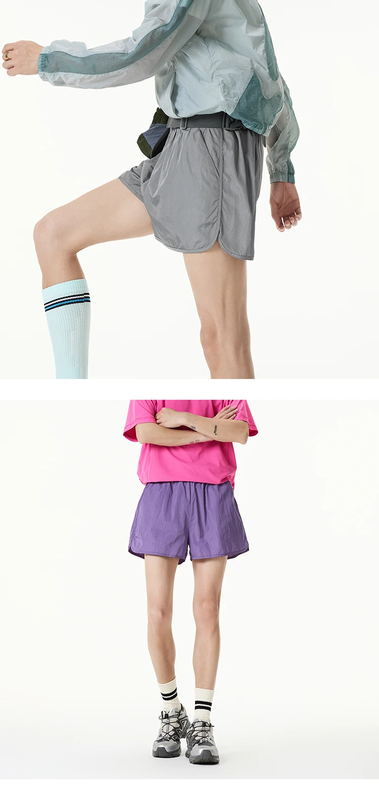 Women Quick-Dry Outdoor Shorts, Summer Breathable Casual Shorts with Elastic Waist, Lightweight for Travel & Hiking