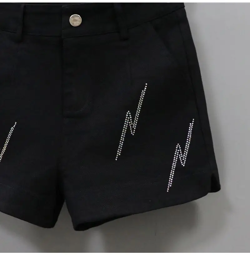 Black Denim Shorts For women's 2026 Spring/summer New Female Elastic high waisted Slim A-line Hot pants Casual Shorts