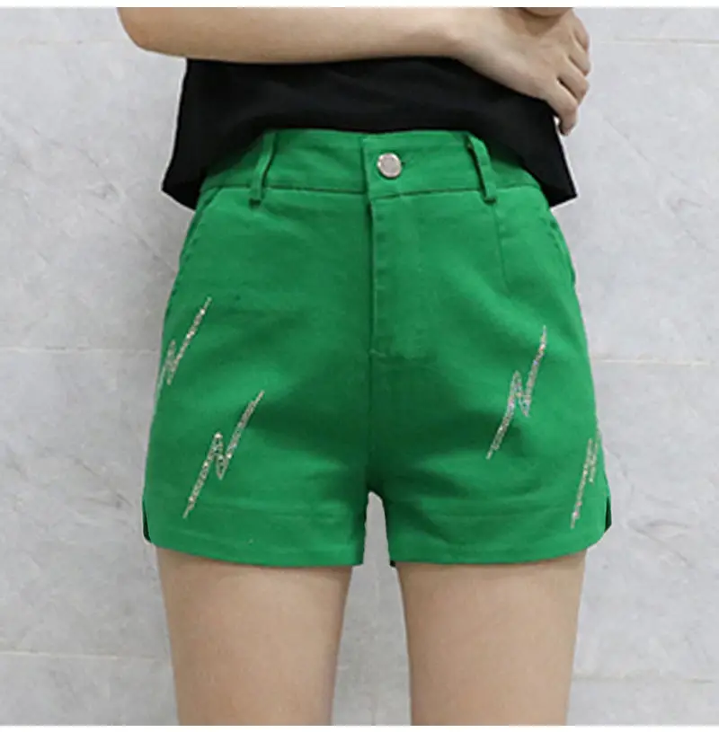 Black Denim Shorts For women's 2026 Spring/summer New Female Elastic high waisted Slim A-line Hot pants Casual Shorts