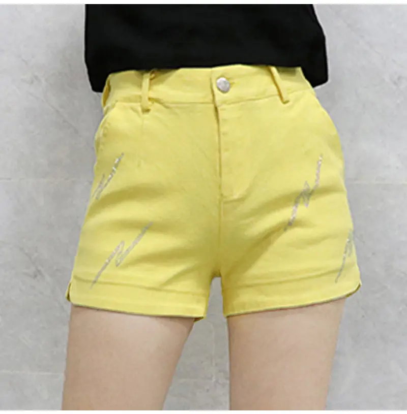 Black Denim Shorts For women's 2026 Spring/summer New Female Elastic high waisted Slim A-line Hot pants Casual Shorts