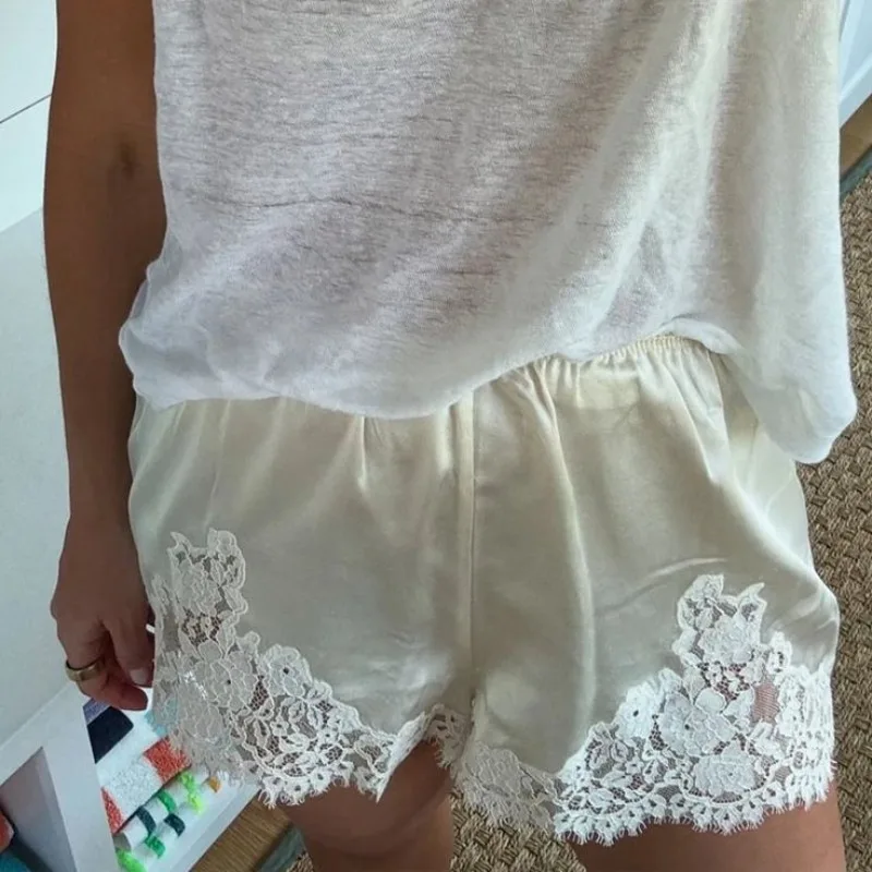 Trendix Sexy Lace Shorts Women 2026 Summer Fashion Patchwork High Waist Short Pants Party Vacation Beach Hollow Out Shorts Femme