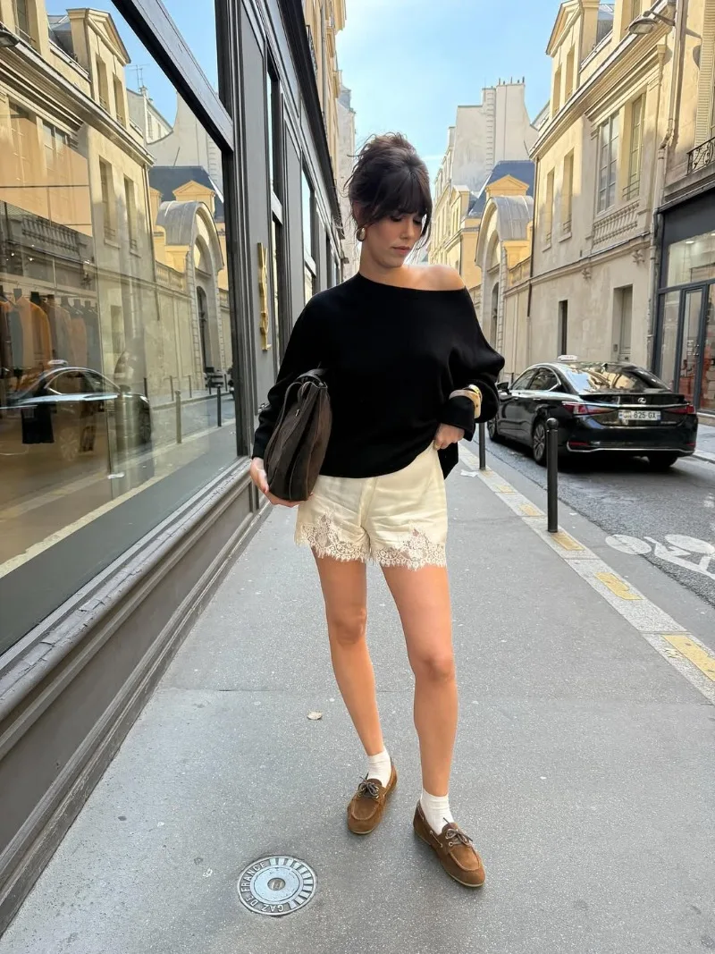 Trendix Sexy Lace Shorts Women 2026 Summer Fashion Patchwork High Waist Short Pants Party Vacation Beach Hollow Out Shorts Femme