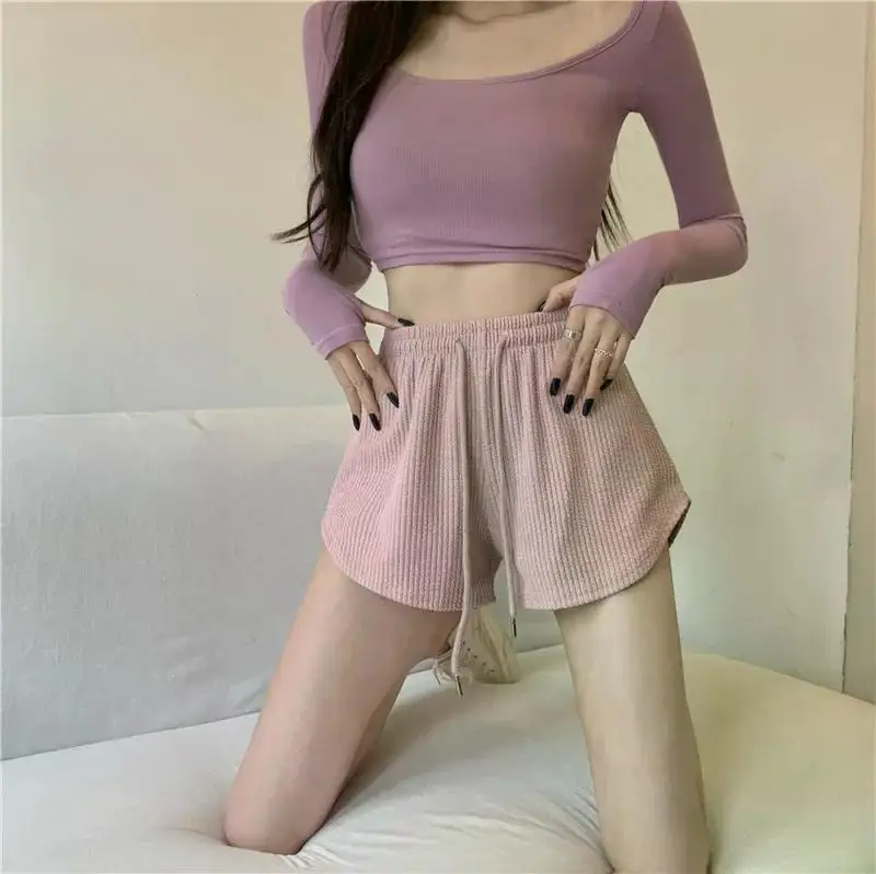 Women Gym Fitness Running Shorts Women's Summer Thin Style Loose Casual Large Size Wide Leg High Waist A-word Sports Hot Pants
