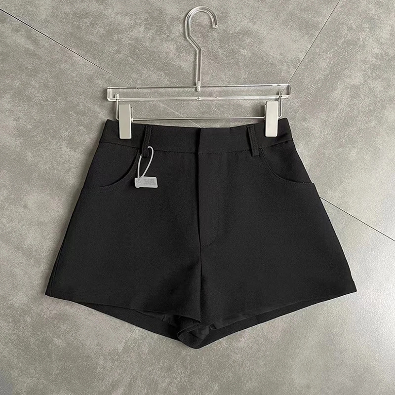 MEXZT Streetwear Black Shorts Women Korean Elegant High Waist White Wide Leg Suit Shorts Fashion Sexy Club Slim Hot Short Pants