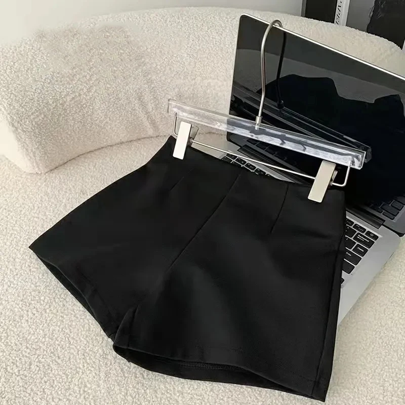 MEXZT Streetwear Black Shorts Women Korean Elegant High Waist White Wide Leg Suit Shorts Fashion Sexy Club Slim Hot Short Pants