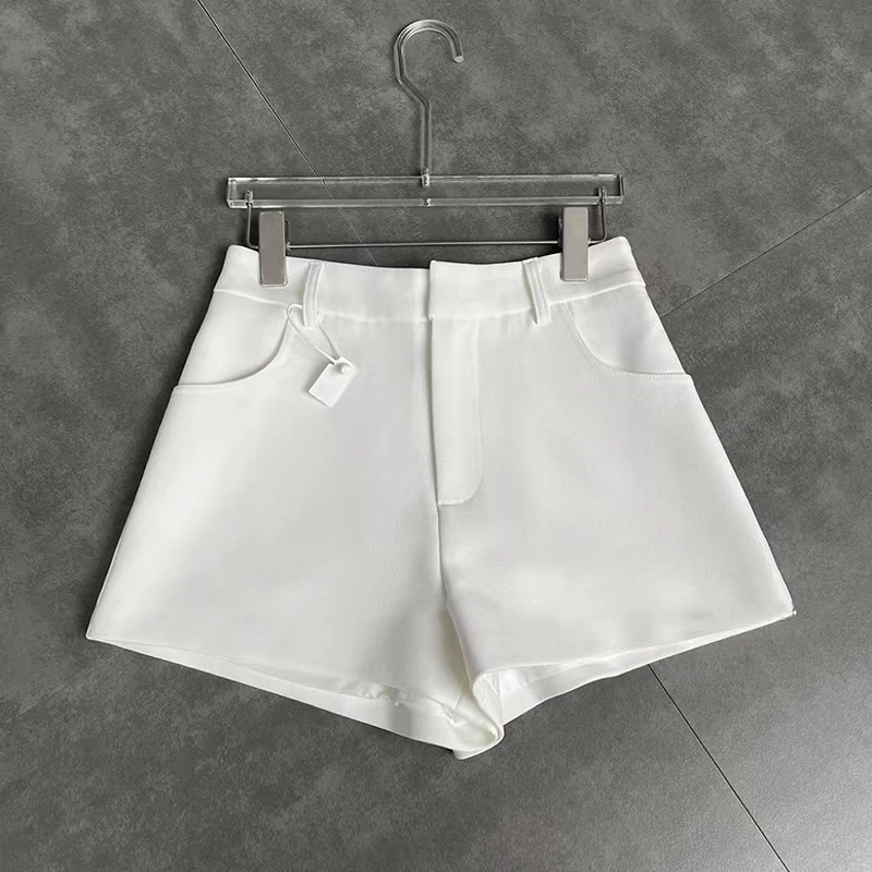 MEXZT Streetwear Black Shorts Women Korean Elegant High Waist White Wide Leg Suit Shorts Fashion Sexy Club Slim Hot Short Pants