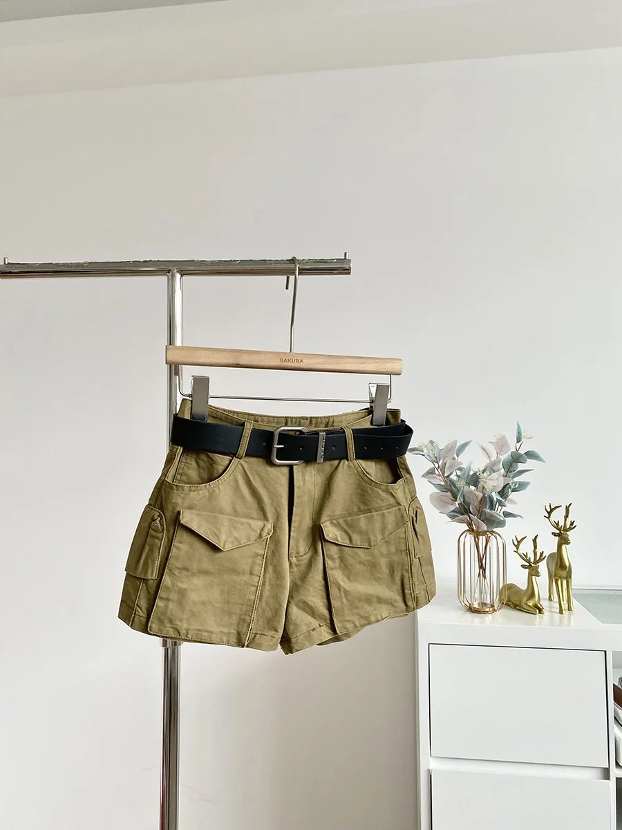Design Sense Spice Girl Hot Pants 2026 Summer New High Waist Pockets Cargo Shorts Women