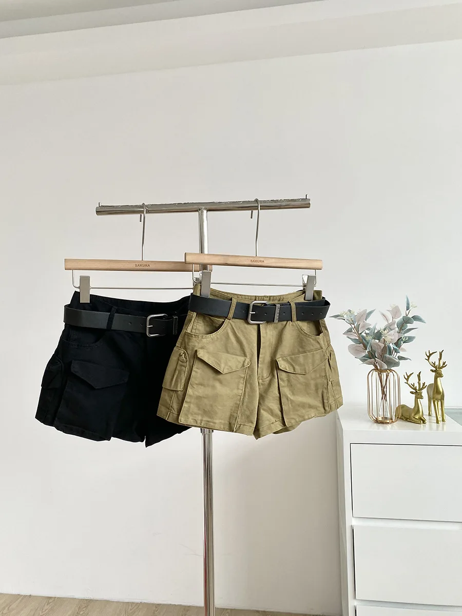 Design Sense Spice Girl Hot Pants 2026 Summer New High Waist Pockets Cargo Shorts Women