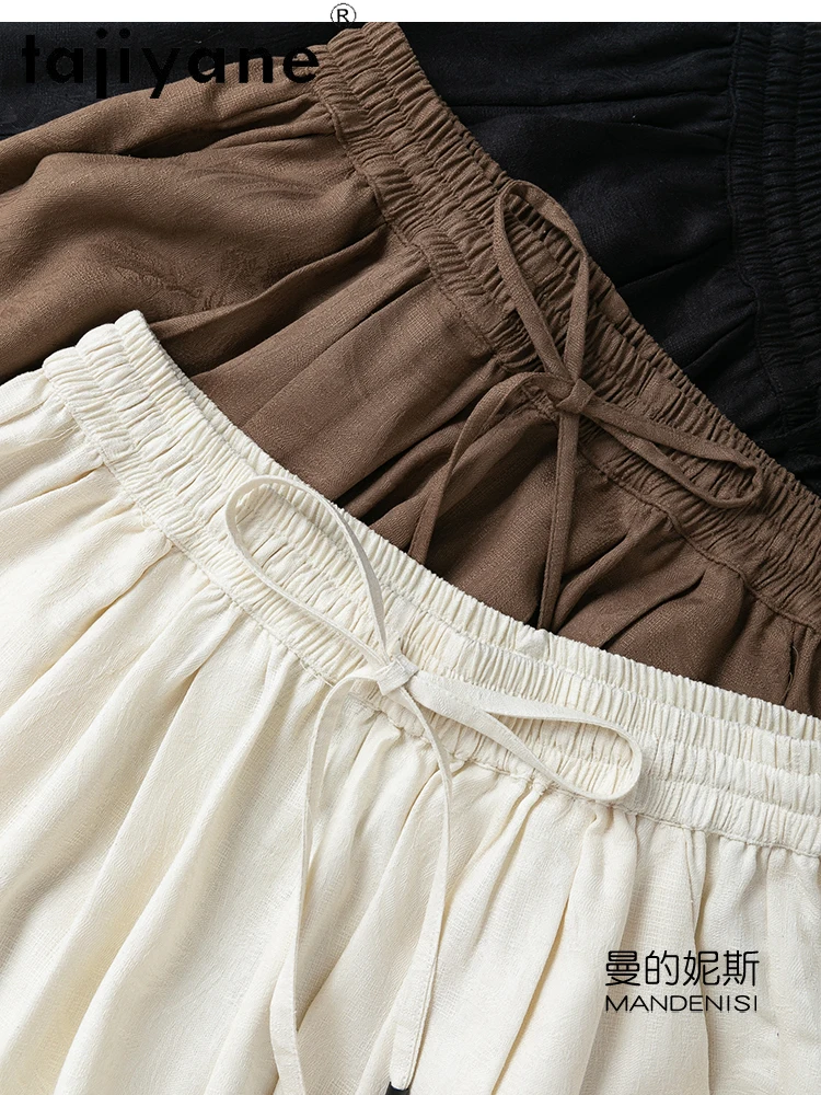 TAJIYANE 100% Natural Mulberry Silk Shorts Woman Summer Baggy Short Fashion Casual Short Pants Women Clothing 2025 Шорты Женский