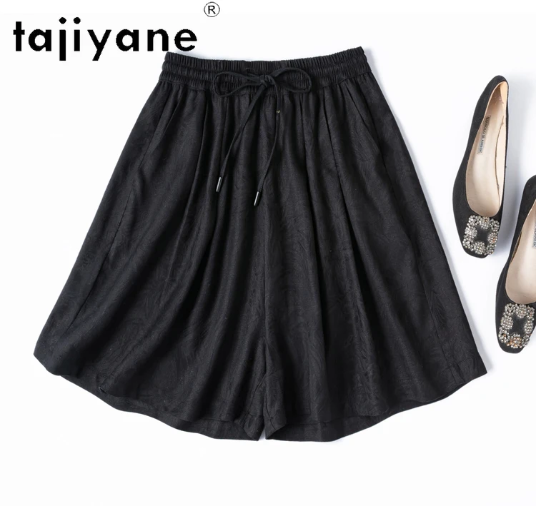 TAJIYANE 100% Natural Mulberry Silk Shorts Woman Summer Baggy Short Fashion Casual Short Pants Women Clothing 2025 Шорты Женский