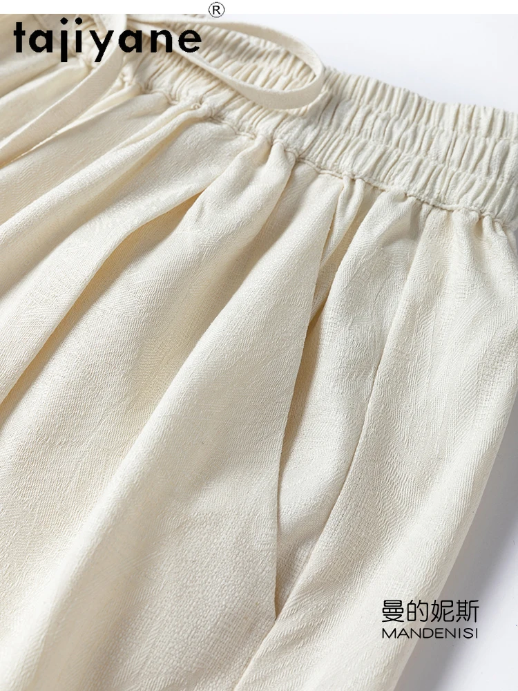 TAJIYANE 100% Natural Mulberry Silk Shorts Woman Summer Baggy Short Fashion Casual Short Pants Women Clothing 2025 Шорты Женский