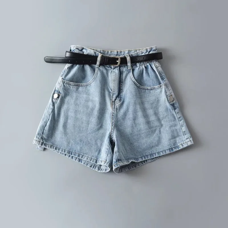 Shorts Basics Denims Women Jean High Waist Sexy Jeans Casual Buttons Pockets 2024 Summer Short Femme Denim Wide Leg Pants