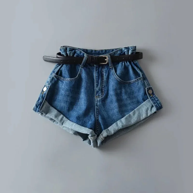 Shorts Basics Denims Women Jean High Waist Sexy Jeans Casual Buttons Pockets 2024 Summer Short Femme Denim Wide Leg Pants