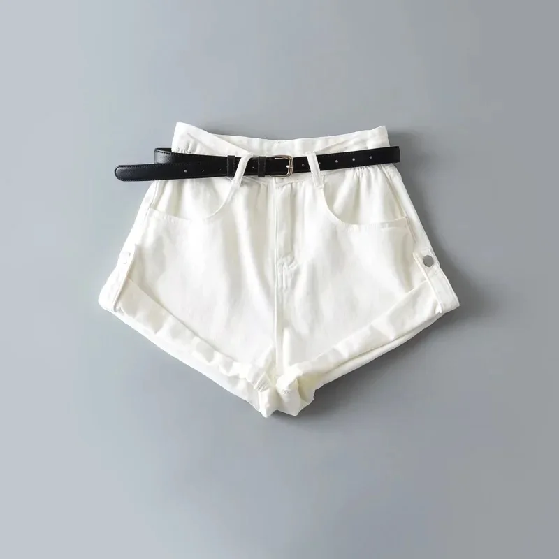 Shorts Basics Denims Women Jean High Waist Sexy Jeans Casual Buttons Pockets 2024 Summer Short Femme Denim Wide Leg Pants