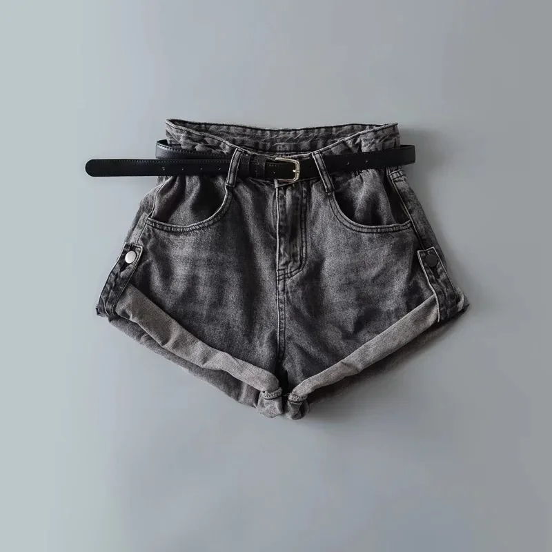 Shorts Basics Denims Women Jean High Waist Sexy Jeans Casual Buttons Pockets 2024 Summer Short Femme Denim Wide Leg Pants